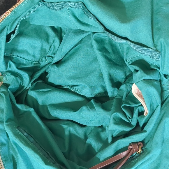 Lucky Brand Purse Boho Bag Floral Bird Butterfly Cotton LeatherSuede Trim Hippie - Picture 11 of 11